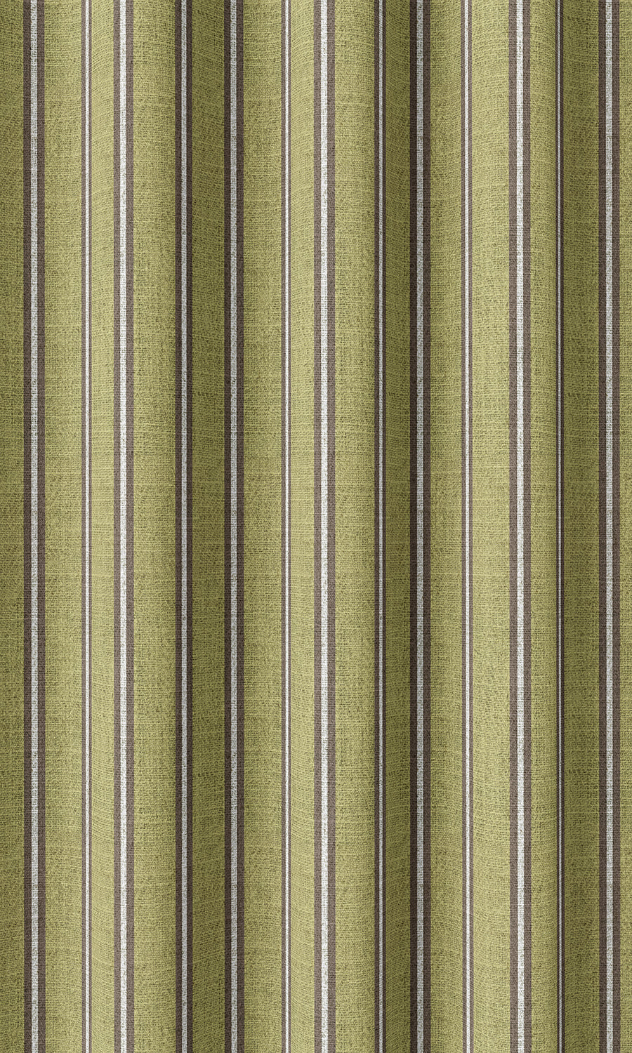 Striped Home Décor Fabric Sample (Chartreuse Green/ Brown)