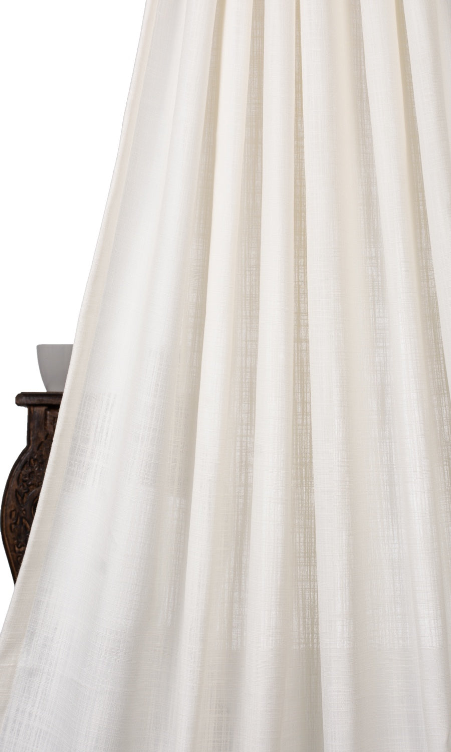 Linen-Texture Semi-Sheer Blinds (Off-White) Extra Long Short Wide