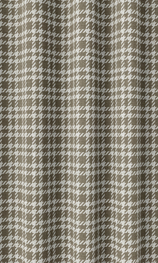 Check Patterned Home Décor Fabric By the Metre (Mocha Brown/ White)