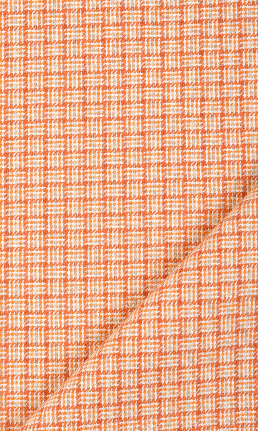Basketweave Cotton Window Treatments Fabric Sample (Orange/ Candy Red)