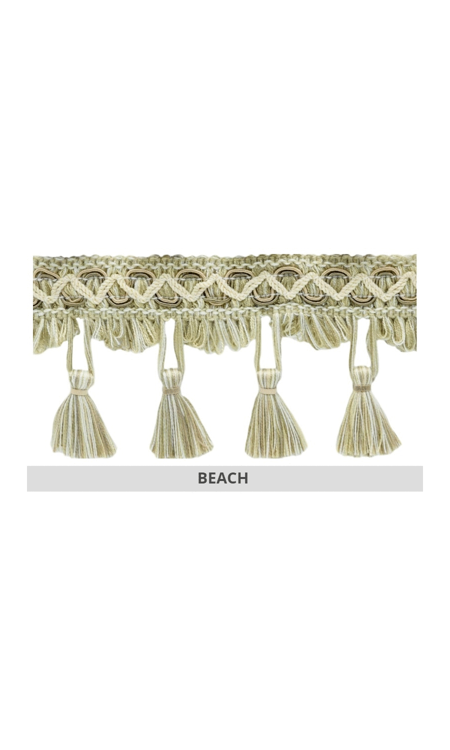 Roman shade with tassel trims