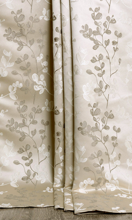Floral Fabric Blinds (Beige/ Brown)
