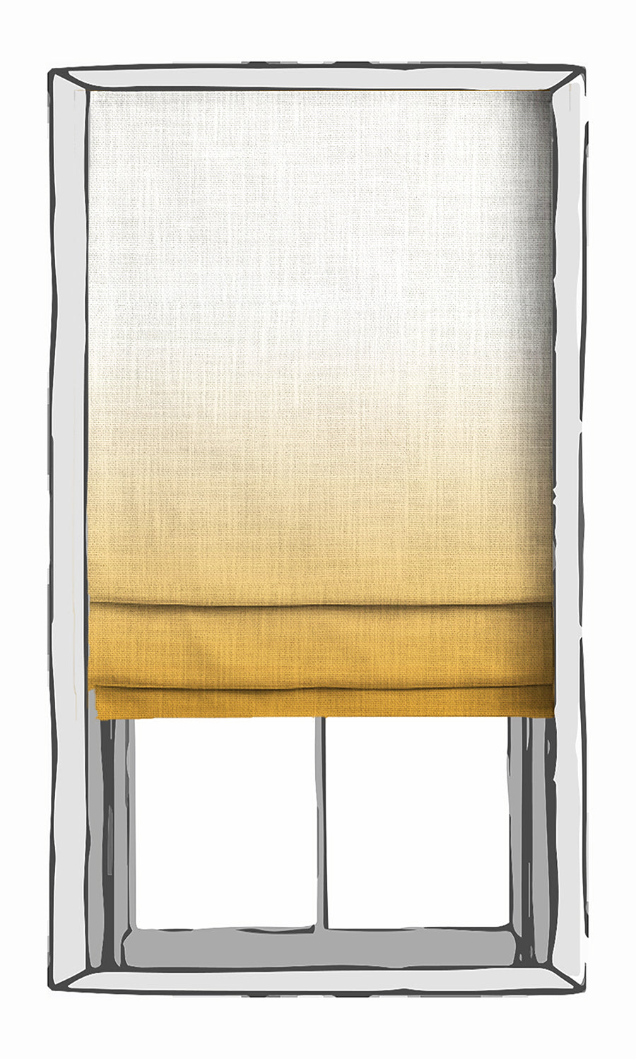 2-Tone Ombre Roman Shades (Yellow) for Living, Bedroom, Kitchen, Bathroom