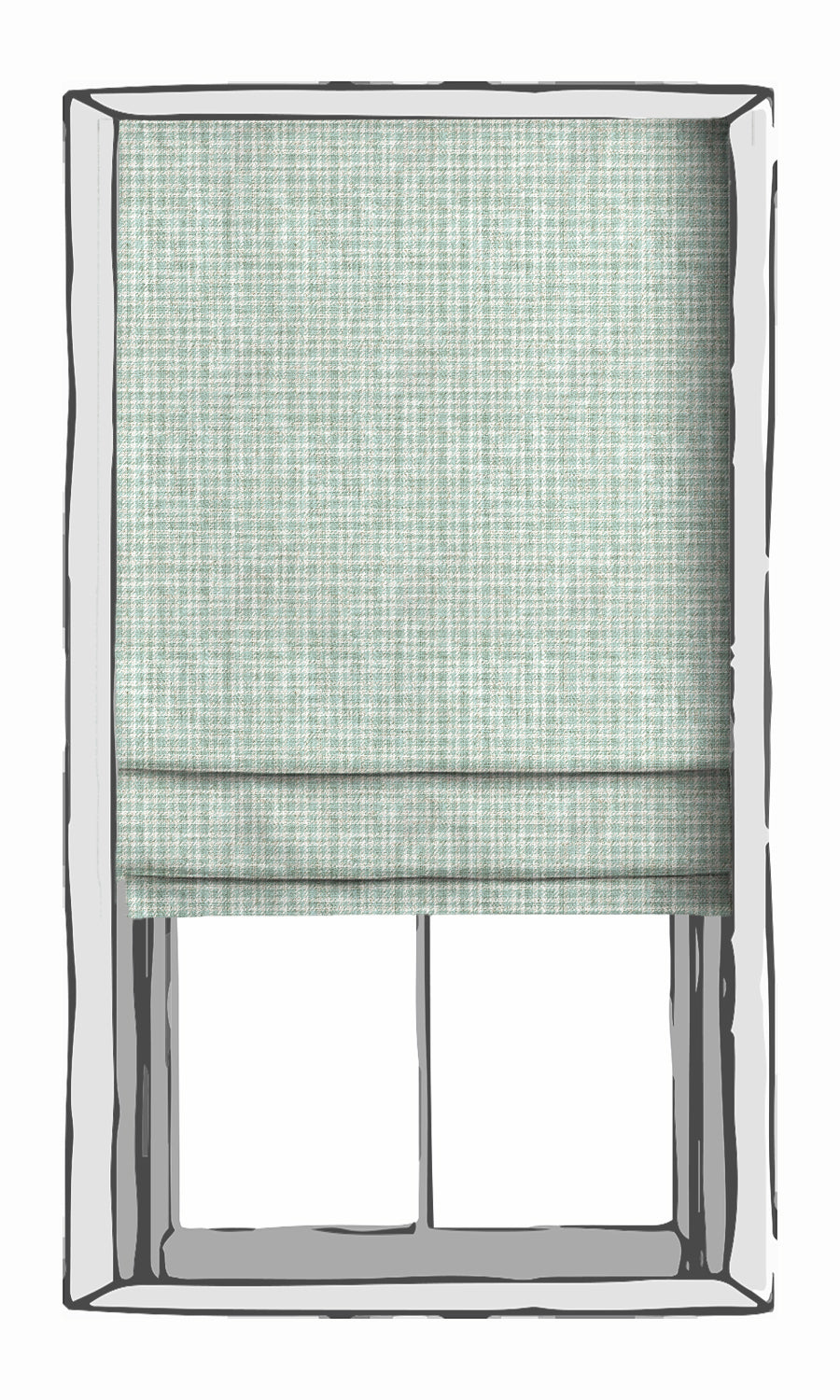Check Patterned Window Treatments Fabric By the Metre (Aqua Blue/ White)