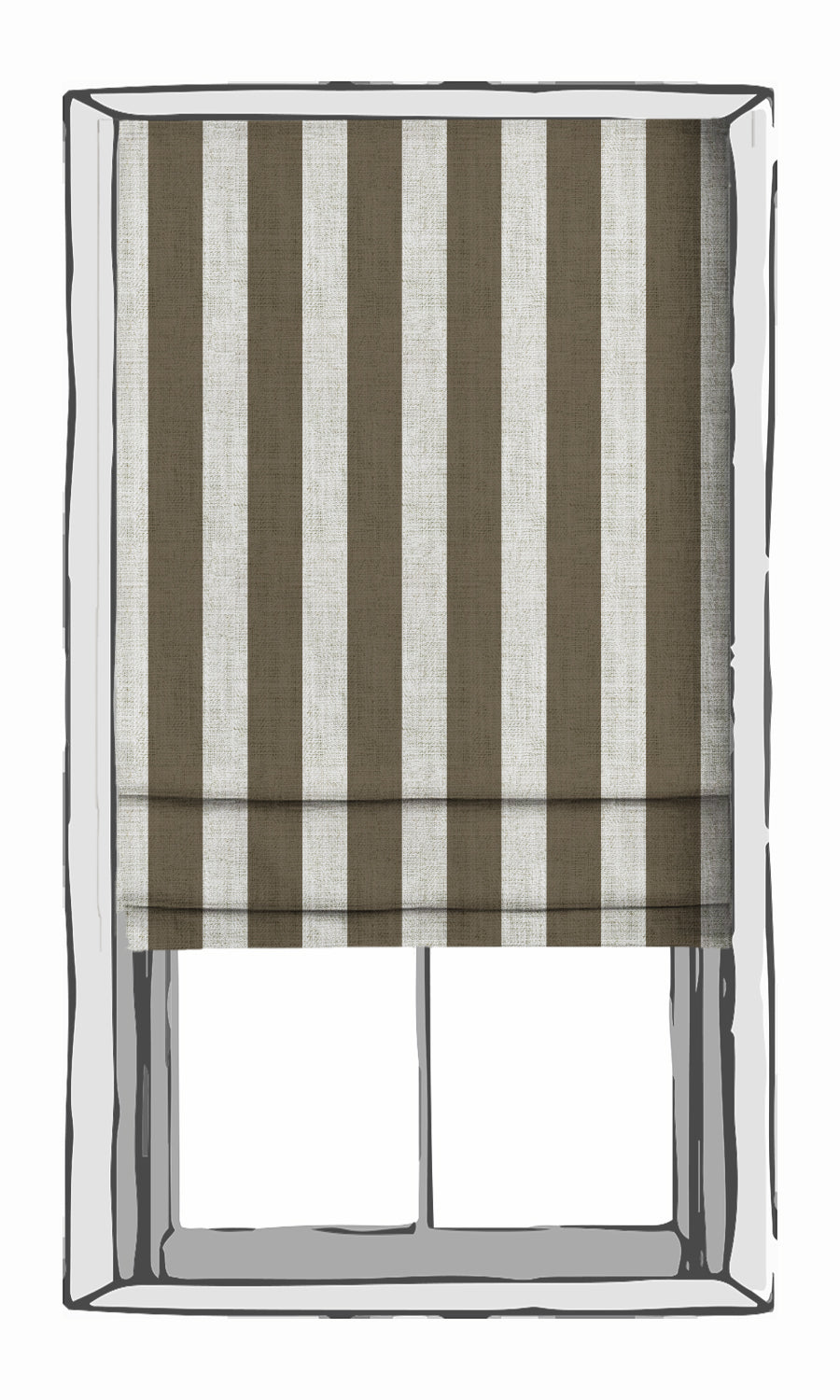 Striped Shades (Cedar Brown/ White) Extra Long Short Wide