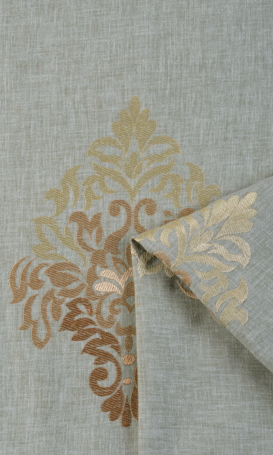 Damask Patterned  Home Textile Fabric Material Sample (Gray/ Beige/ Brown)