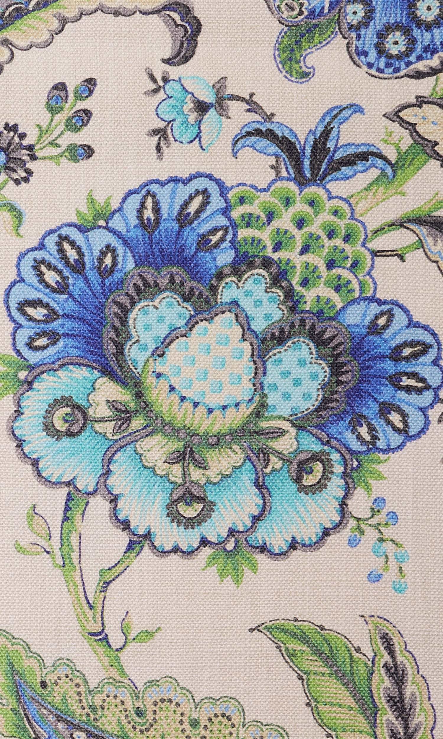 Floral Cotton Flat, Plain, Fake, Faux, European Relaxed Roman Blinds (Turquoise/ Ultramarine Blue)