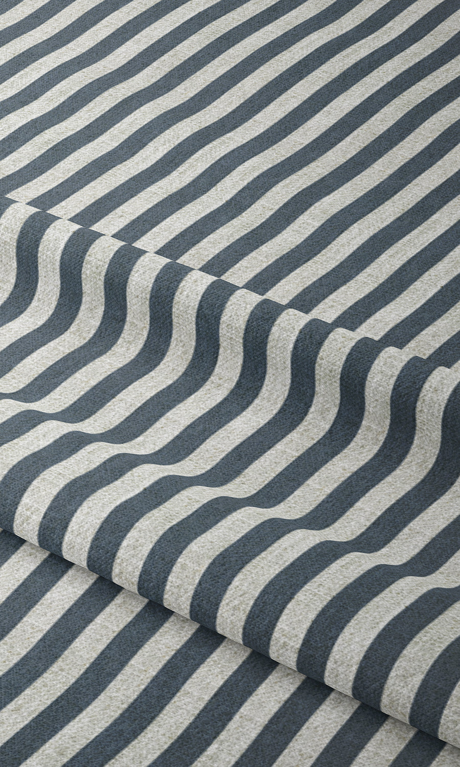 Modern Striped Print Window Treatments Fabric Sample (Petrol Blue/ White)