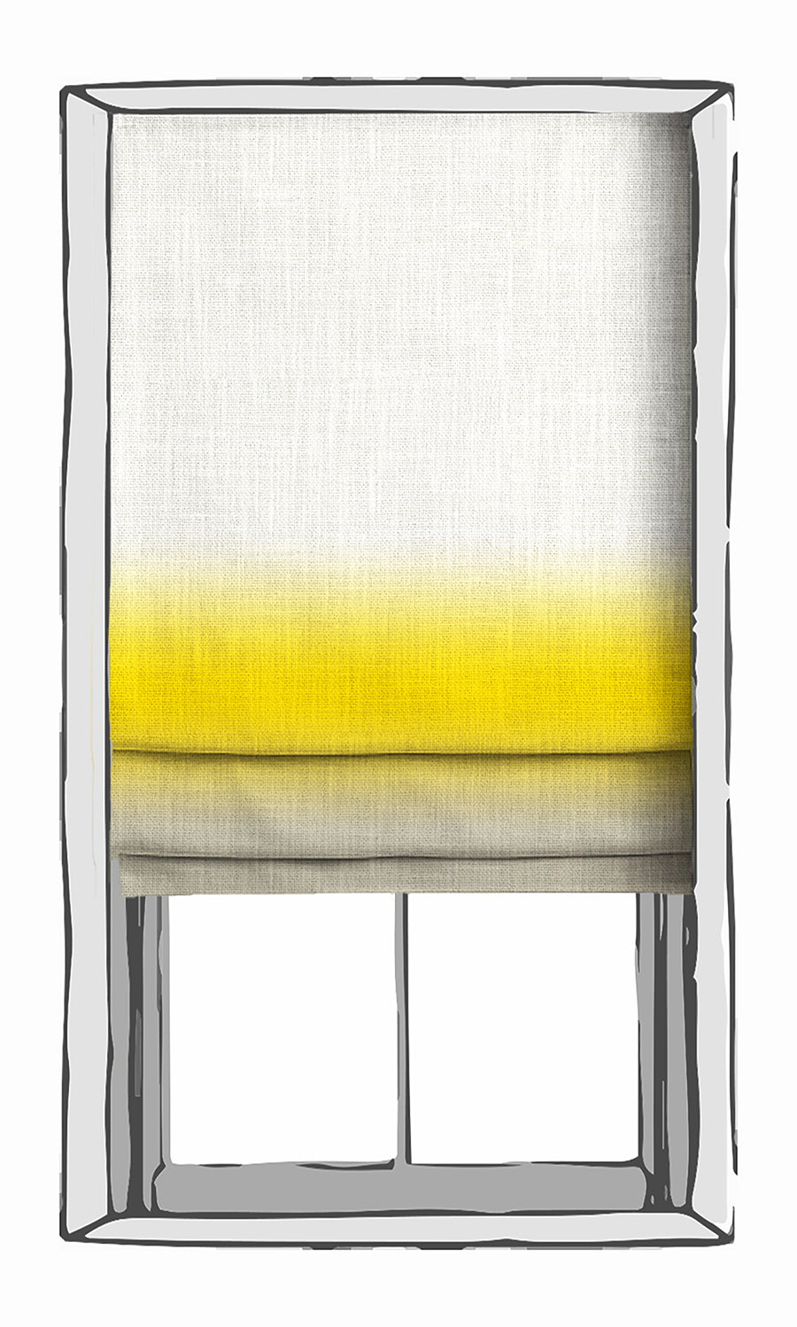 3-Tone Ombre Window Treatments Fabric Sample (Yellow/ Beige)
