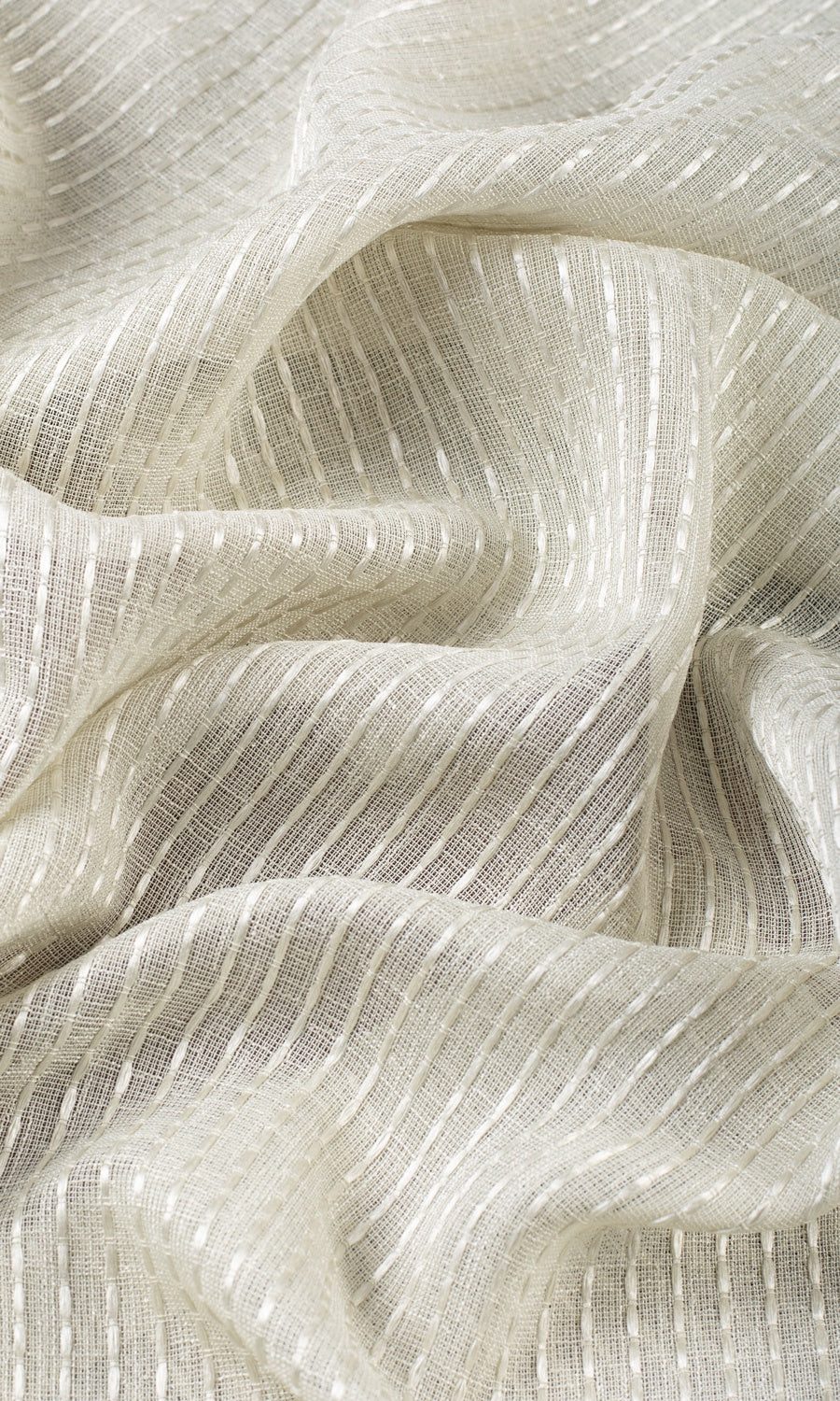 Striped Embroidery Sheer Made-to-Measure Roman Blinds (Gray)