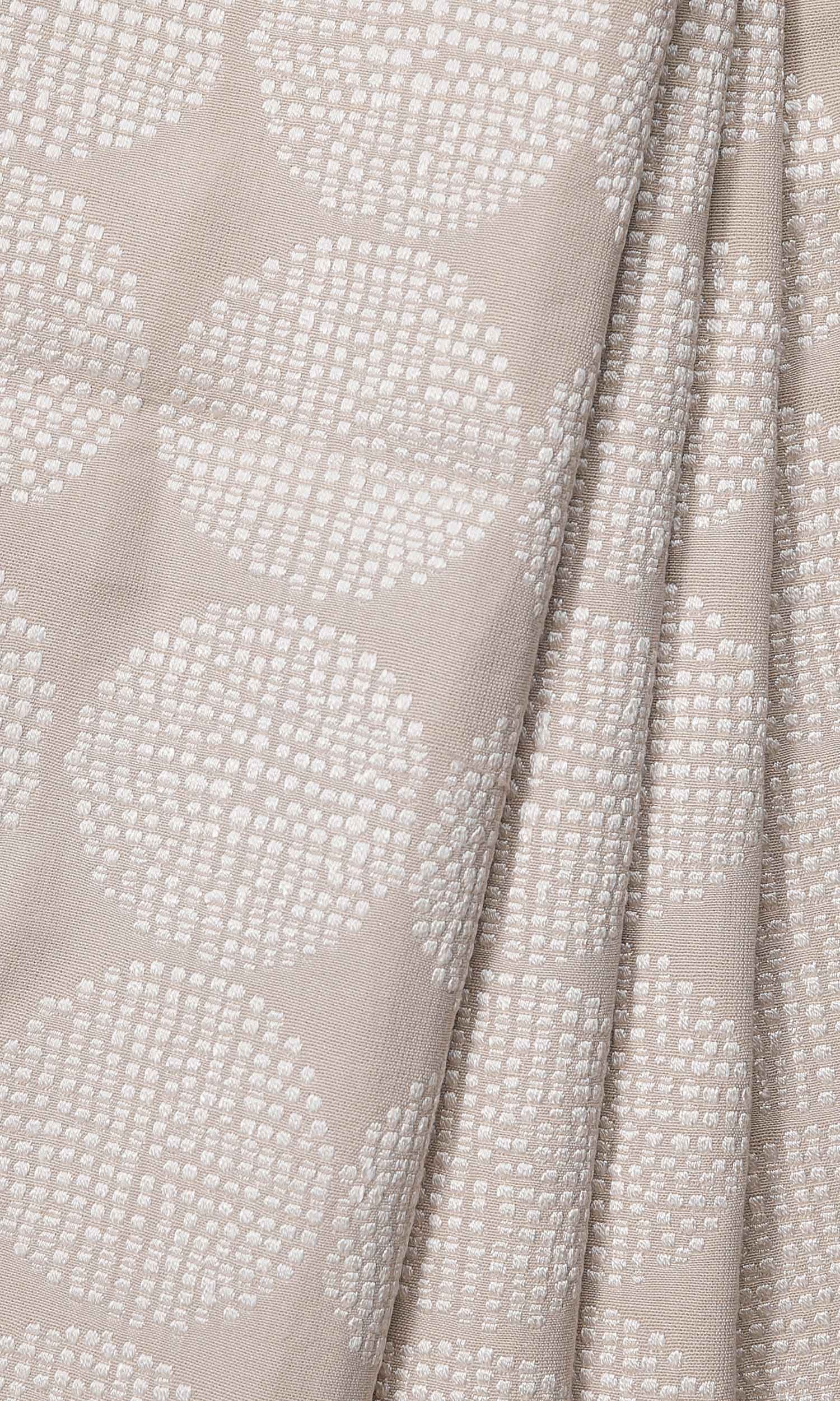 Geometric Embroidered Blinds (Beige/ White) for Living, Bedroom, Kitchen, Bathroom
