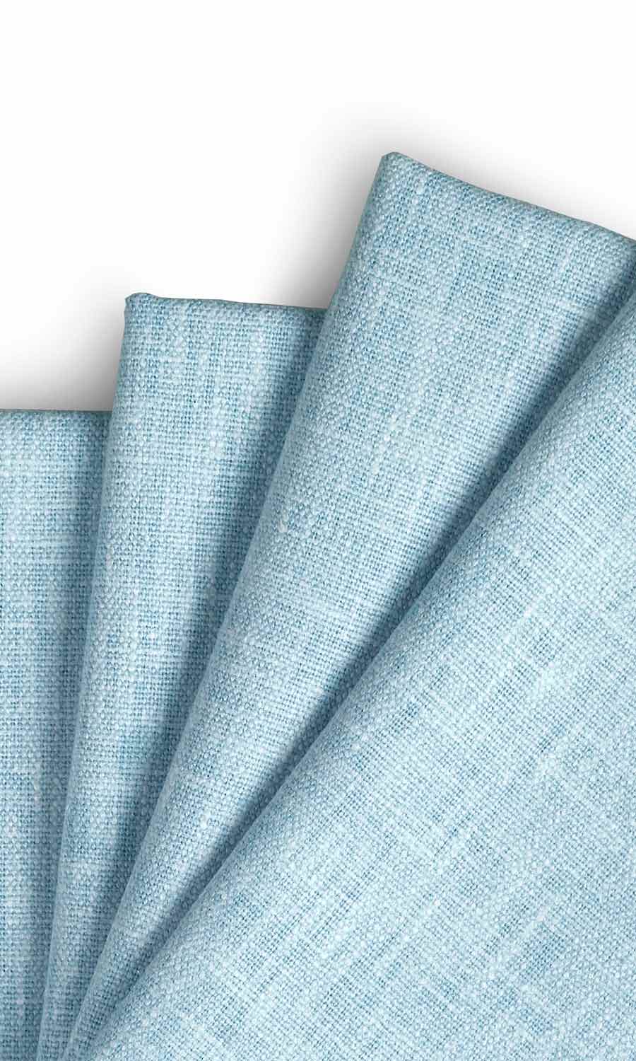 Cotton Blend Flat, Plain, Fake, Faux, European Relaxed Roman Blinds (Light Blue)