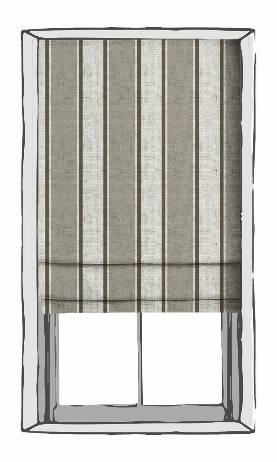Modern Striped Print Free Fabric Material Sample (Beige/ Brown)