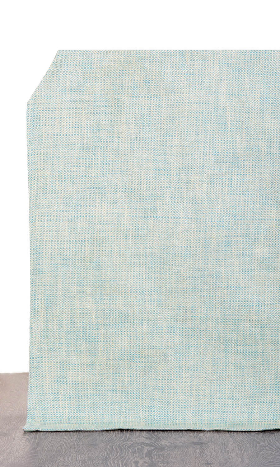 Textured Cotton Flat, Plain, Fake, Faux, European Relaxed Roman Blinds (Pastel Blue)
