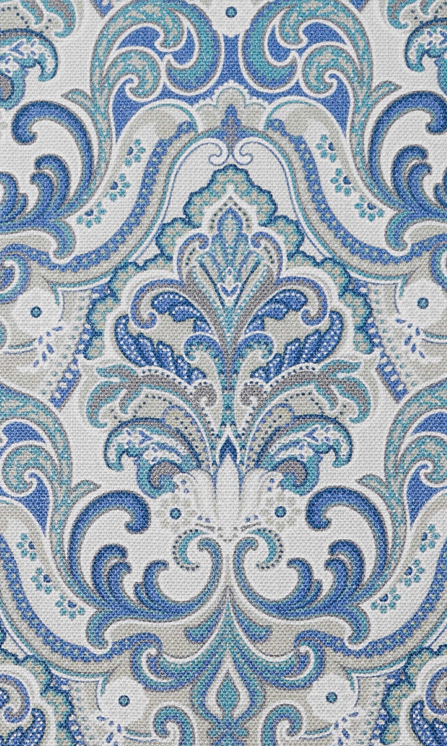 Fleur De Lis Print Flat, Plain, Fake, Faux, European Relaxed Roman Blinds (Blue)