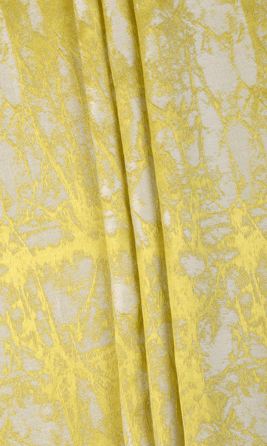 Abstract Print Home Textile Fabric Material Sample (Yellow)