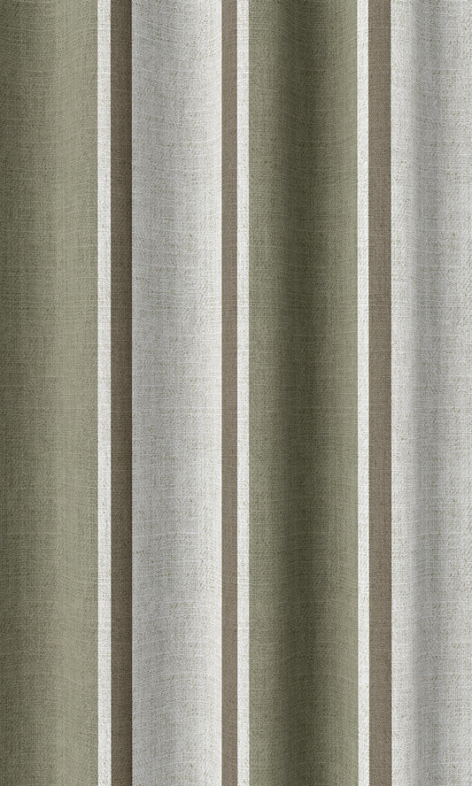 Striped Home Décor Fabric Sample (Green/ Brown)