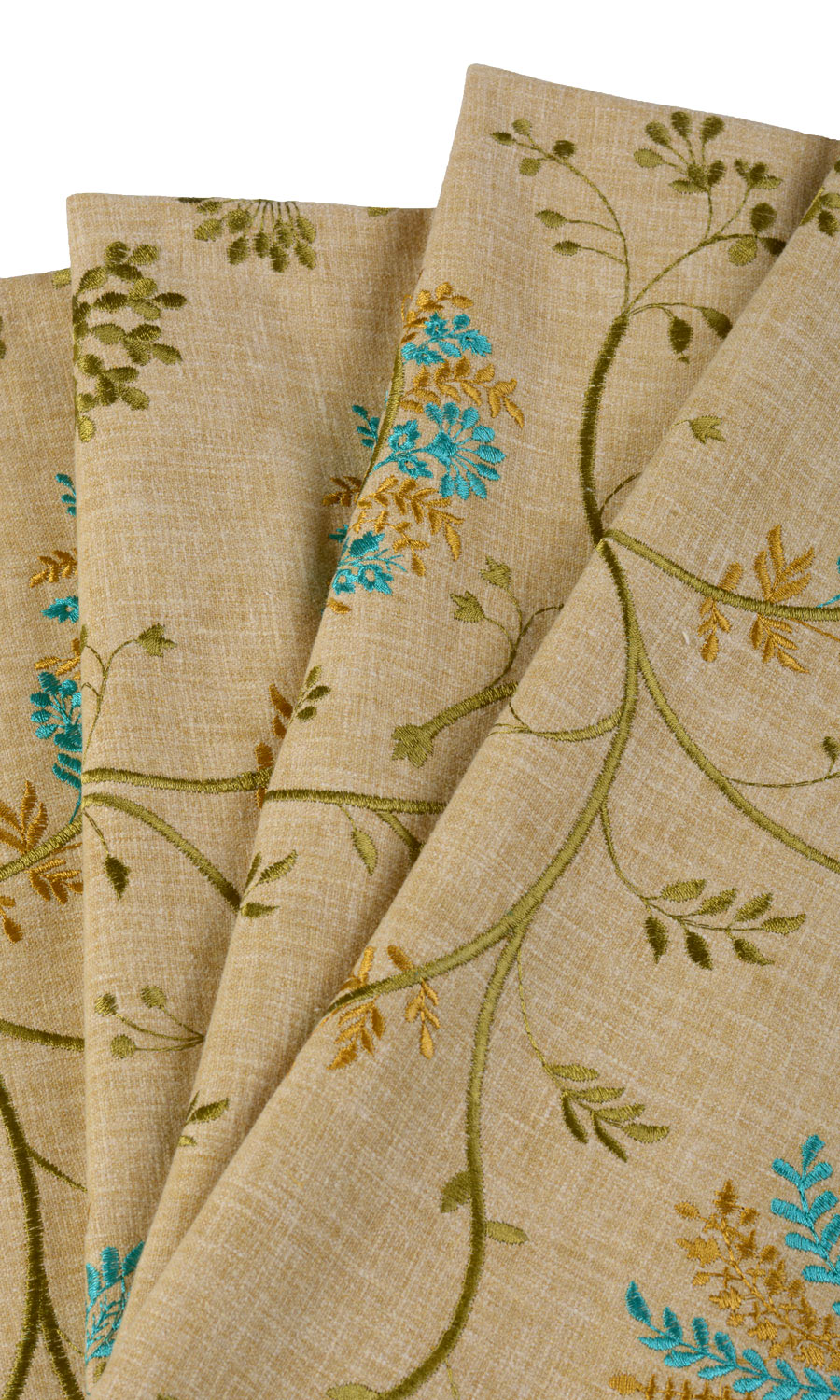 Floral Embroidery Blinds (Beige/ Brown/ Green/ Blue) Extra Long Short Wide