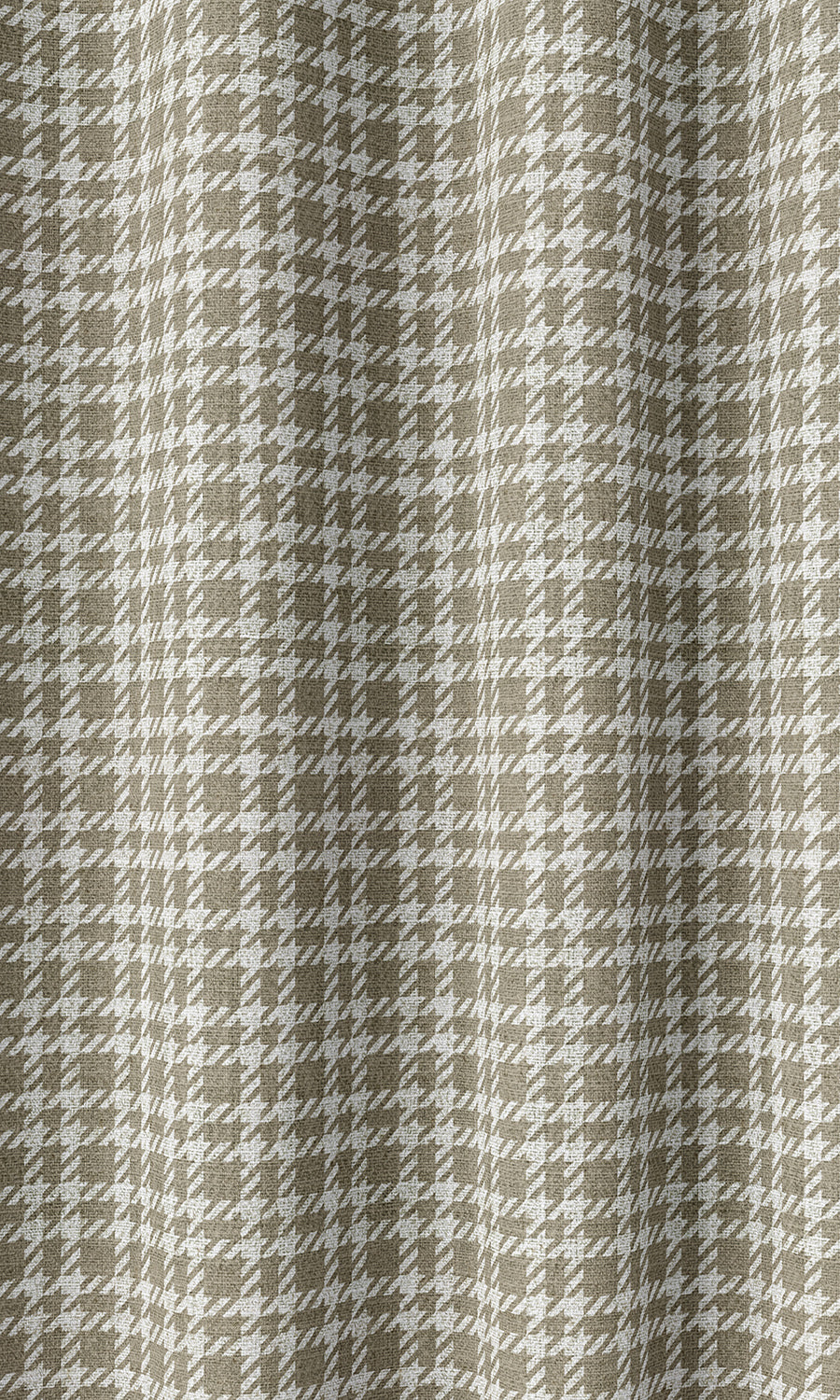 Modern Check Patterned Home Décor Fabric By the Metre (Tan Brown)