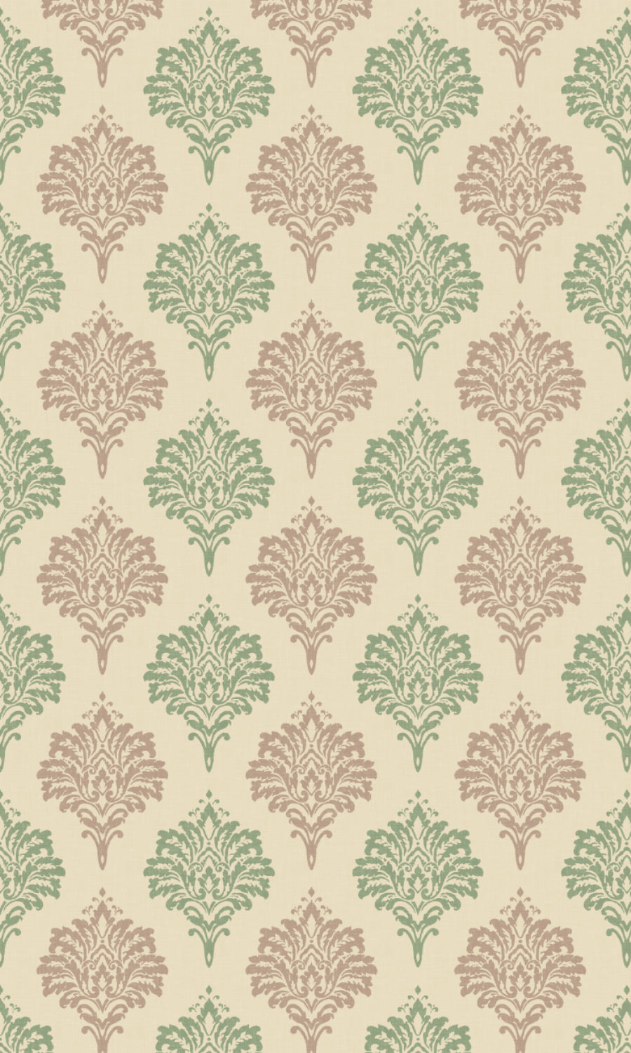 Damask Patterned Dimout Flat, Plain, Fake, Faux, European Relaxed Roman Blinds (Green/ Grey)