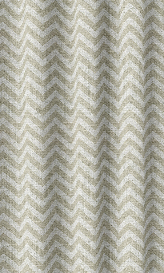 Chevron Print Home Décor Fabric By the Metre (Beige/ White)