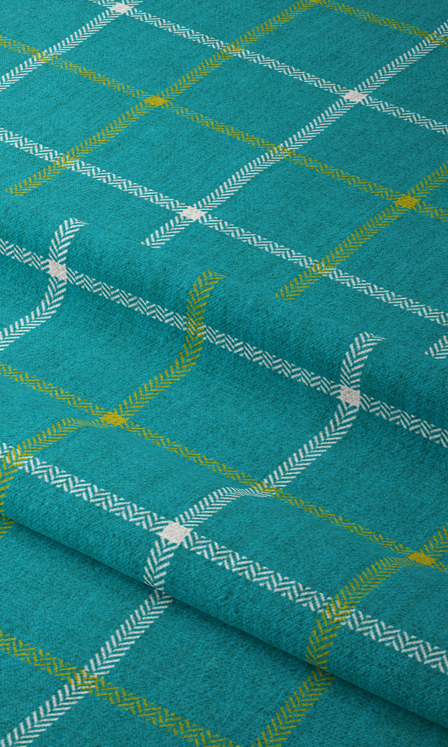 Modern Check Print Home Textile Fabric Material Sample (Turquoise Blue)