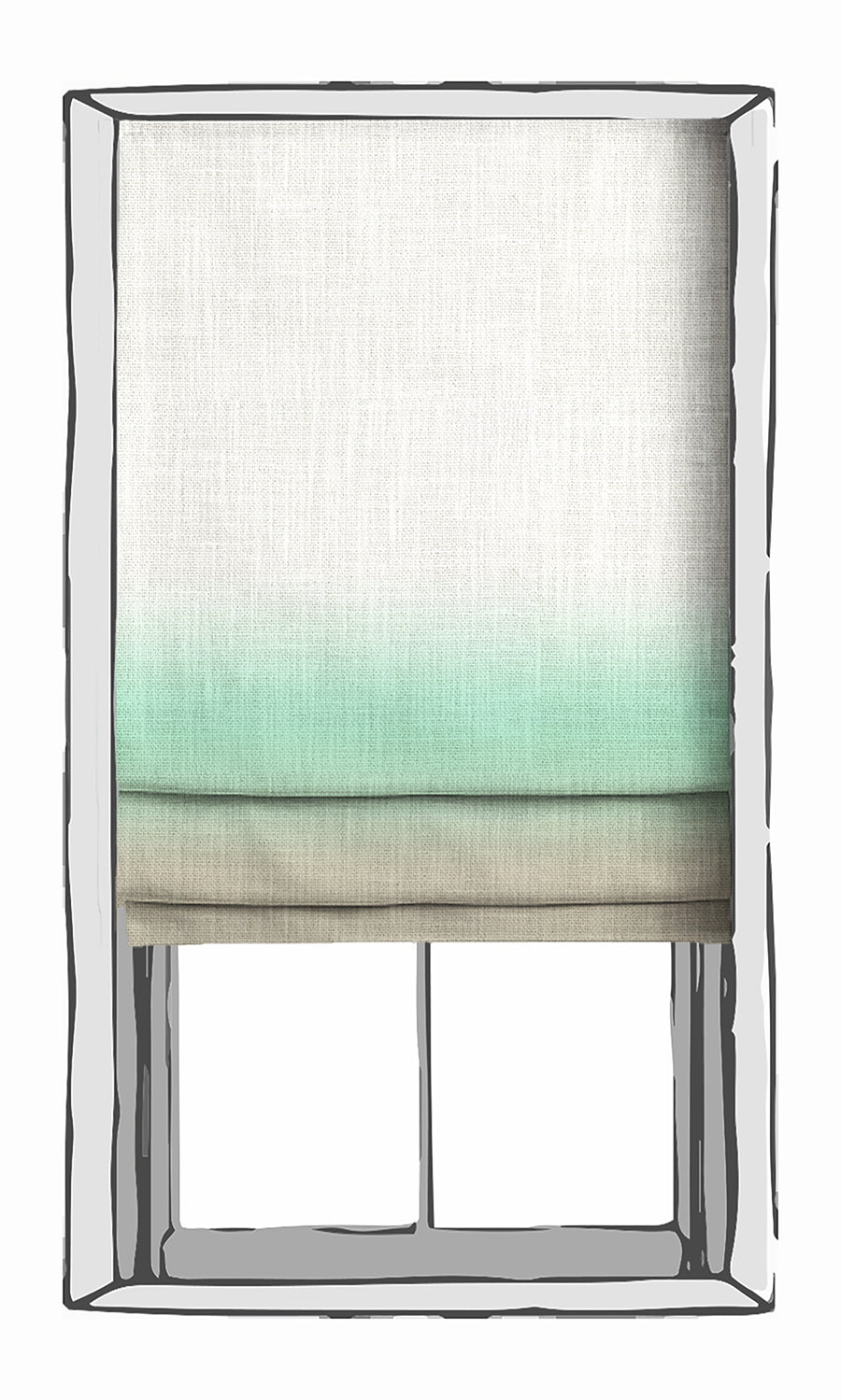 3-Tone Ombre Blinds (Green/ Beige) for Living, Bedroom, Kitchen, Bathroom