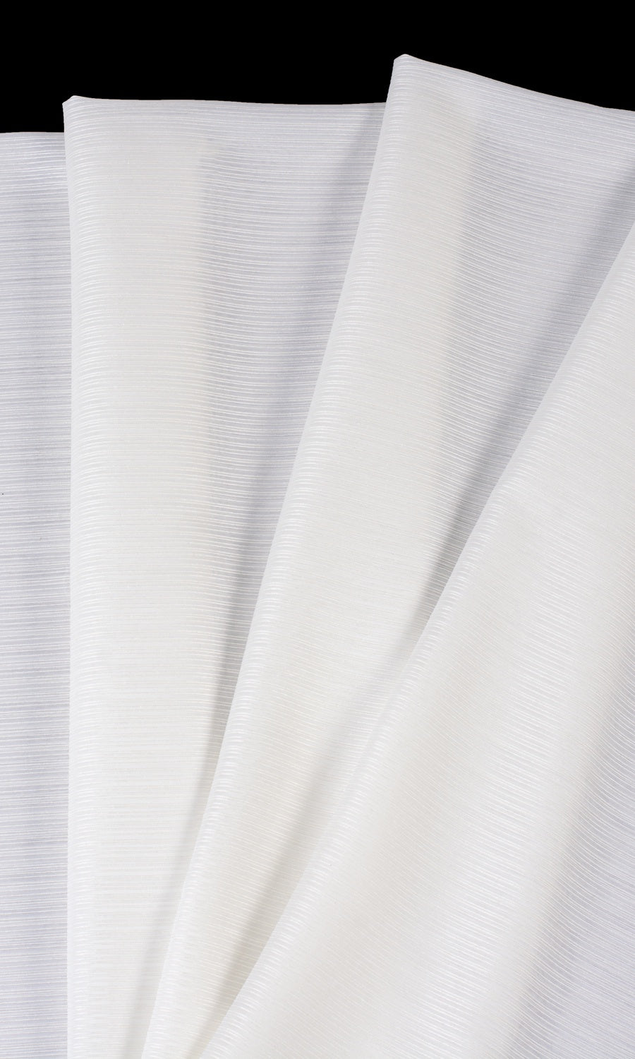 Striped Sheer Fabric Material By the Metre (Chiffon White)