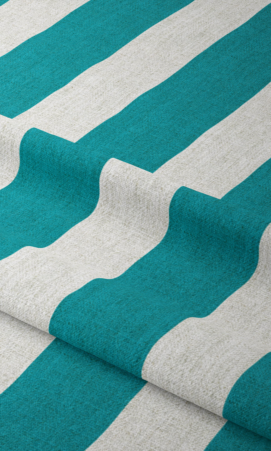 Striped Print Flat, Plain, Fake, Faux, European Relaxed Roman Blinds (Pacific Blue)