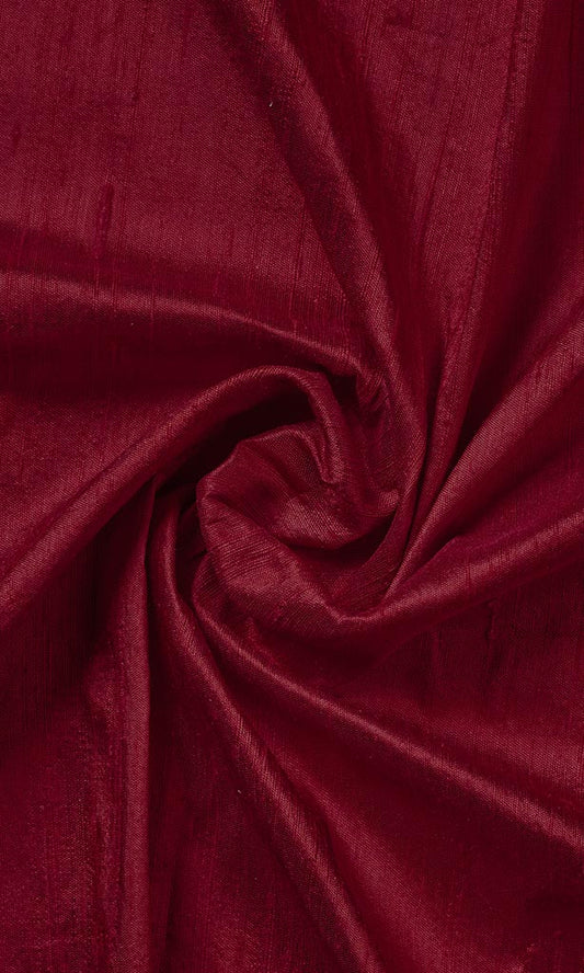 Pure Silk Home Décor Fabric By the Metre (Raspberry Red)