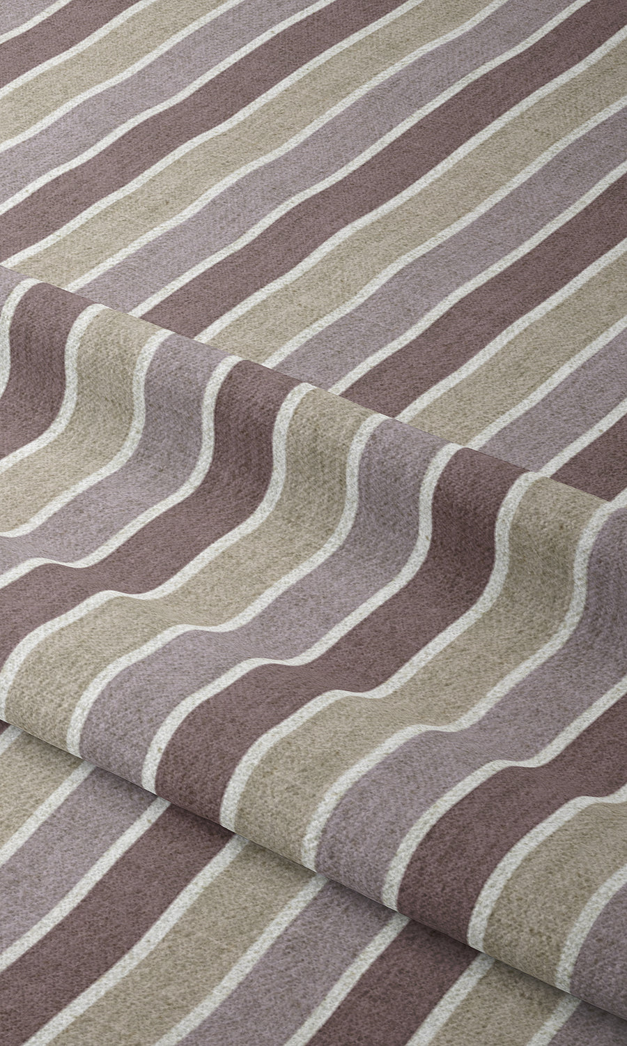 Striped Print Home Textile Fabric Material By the Metre (Lavender/ Beige)