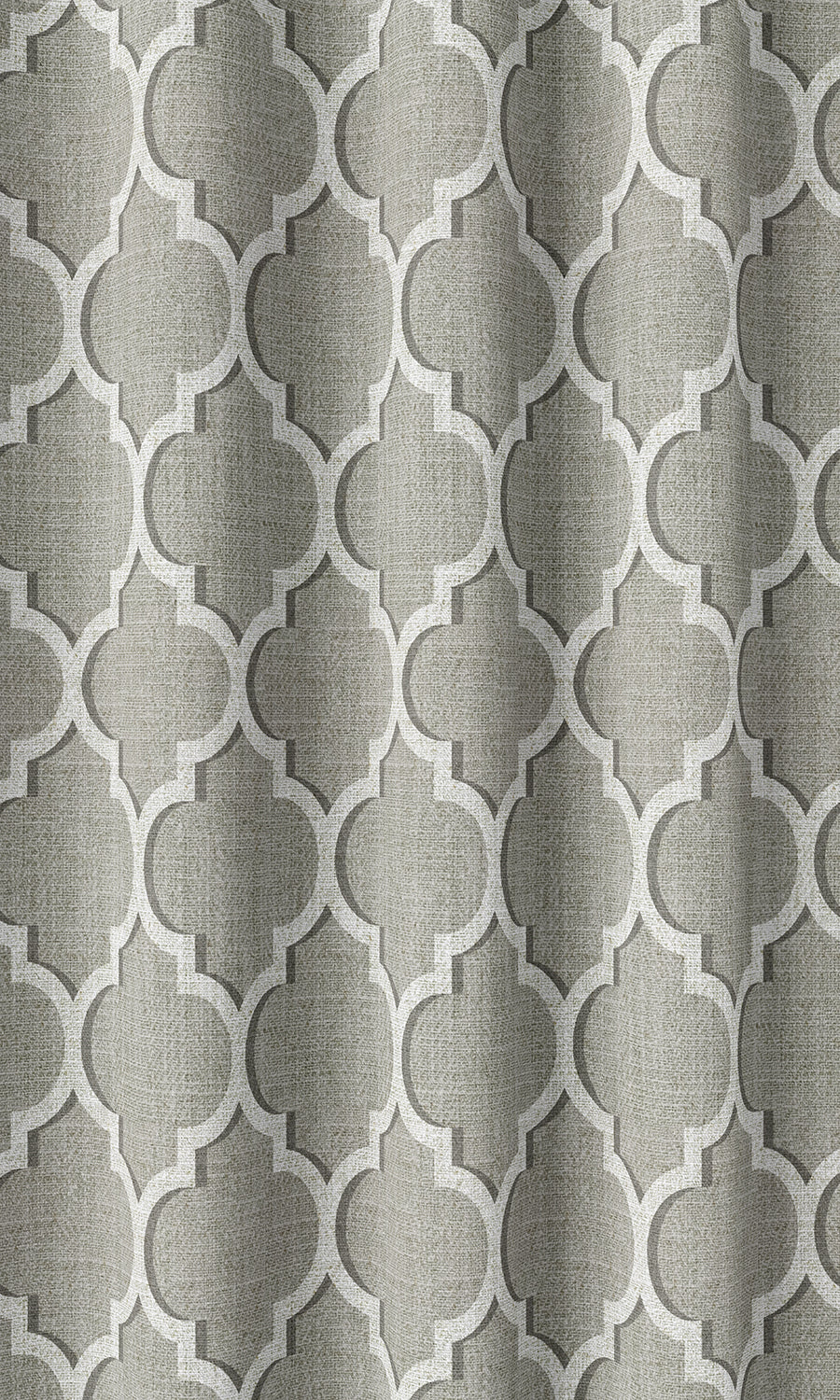 Trellis Tile Print Home Décor Fabric Sample (Grey/ White)