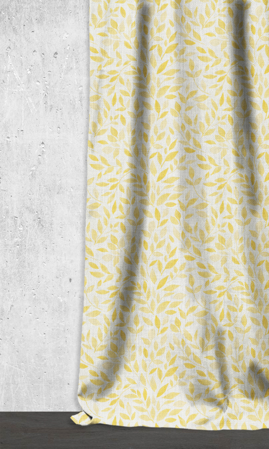 Botanical Print Home Décor Fabric By the Metre (White/ Yellow)