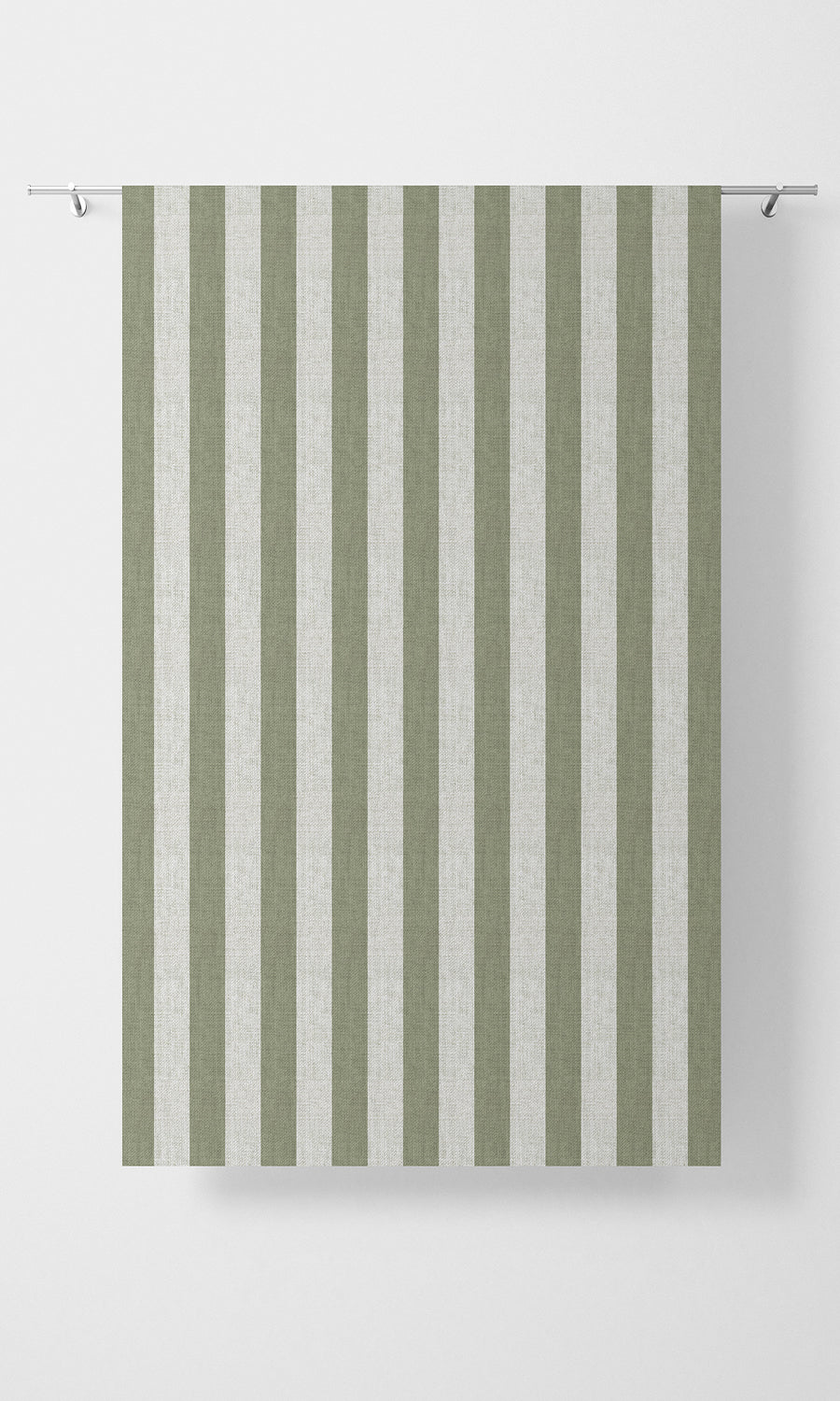Modern Striped Home Textile Fabric Material Sample (Green/ White)