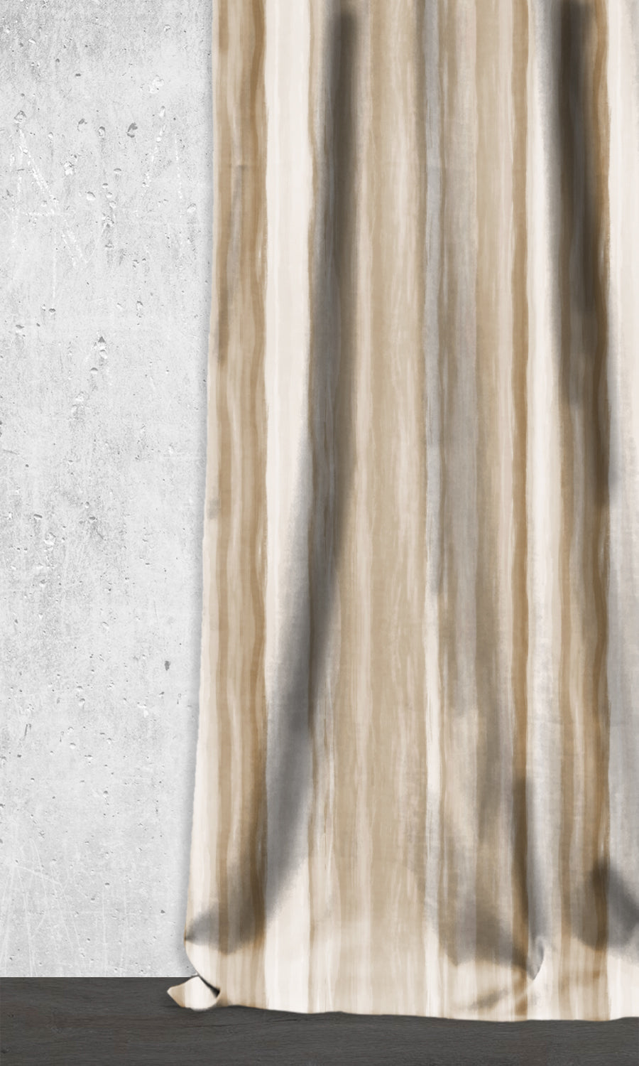 Room Darkening Striped Window Treatments Fabric Sample (Brown/ Beige)