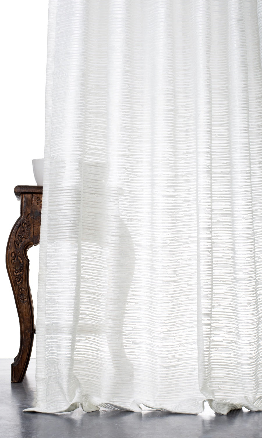 Textured Sheer Roman Shades (White)