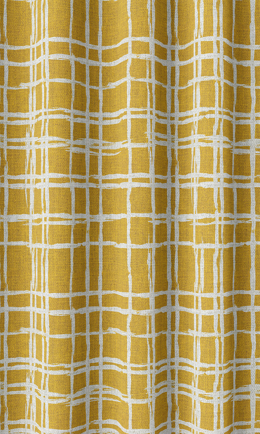 Abstract Print Home Décor Fabric By the Metre (Yellow/ White)
