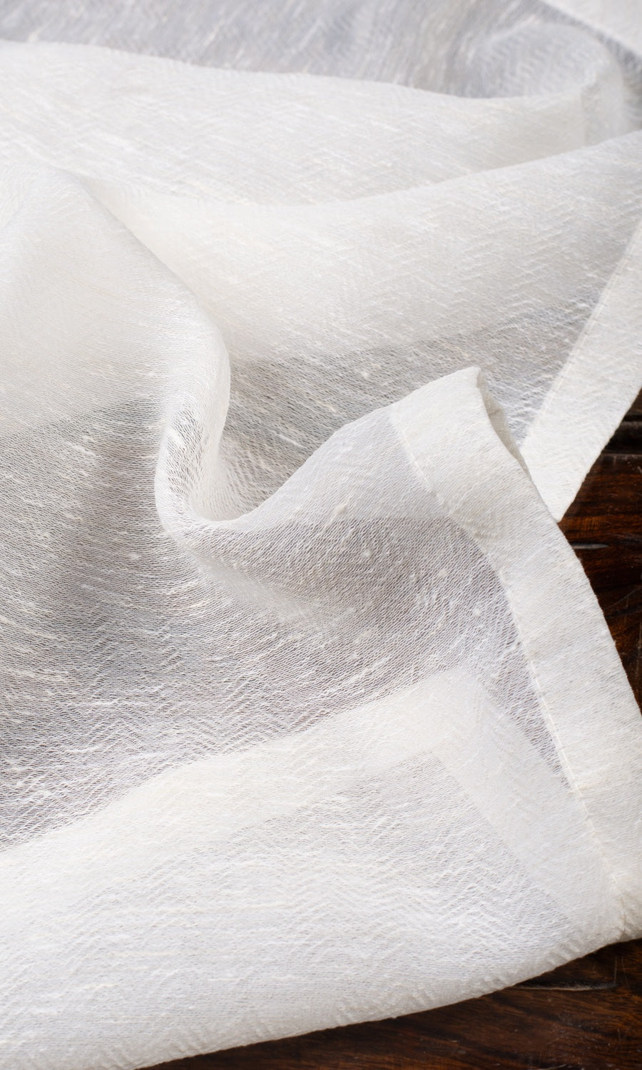 Textured Sheer Free Fabric Material Sample (Cotton White)