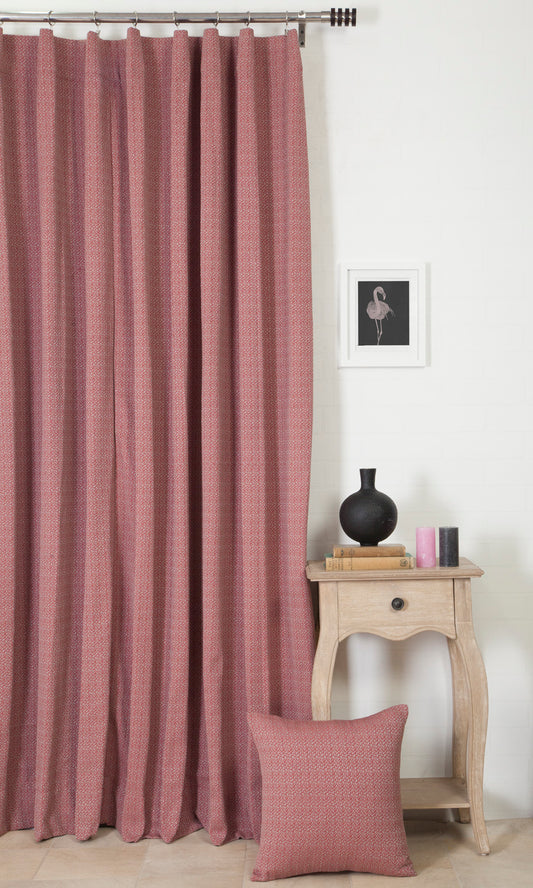 Cotton Home Décor Fabric By the Metre (Pink/ Grey)