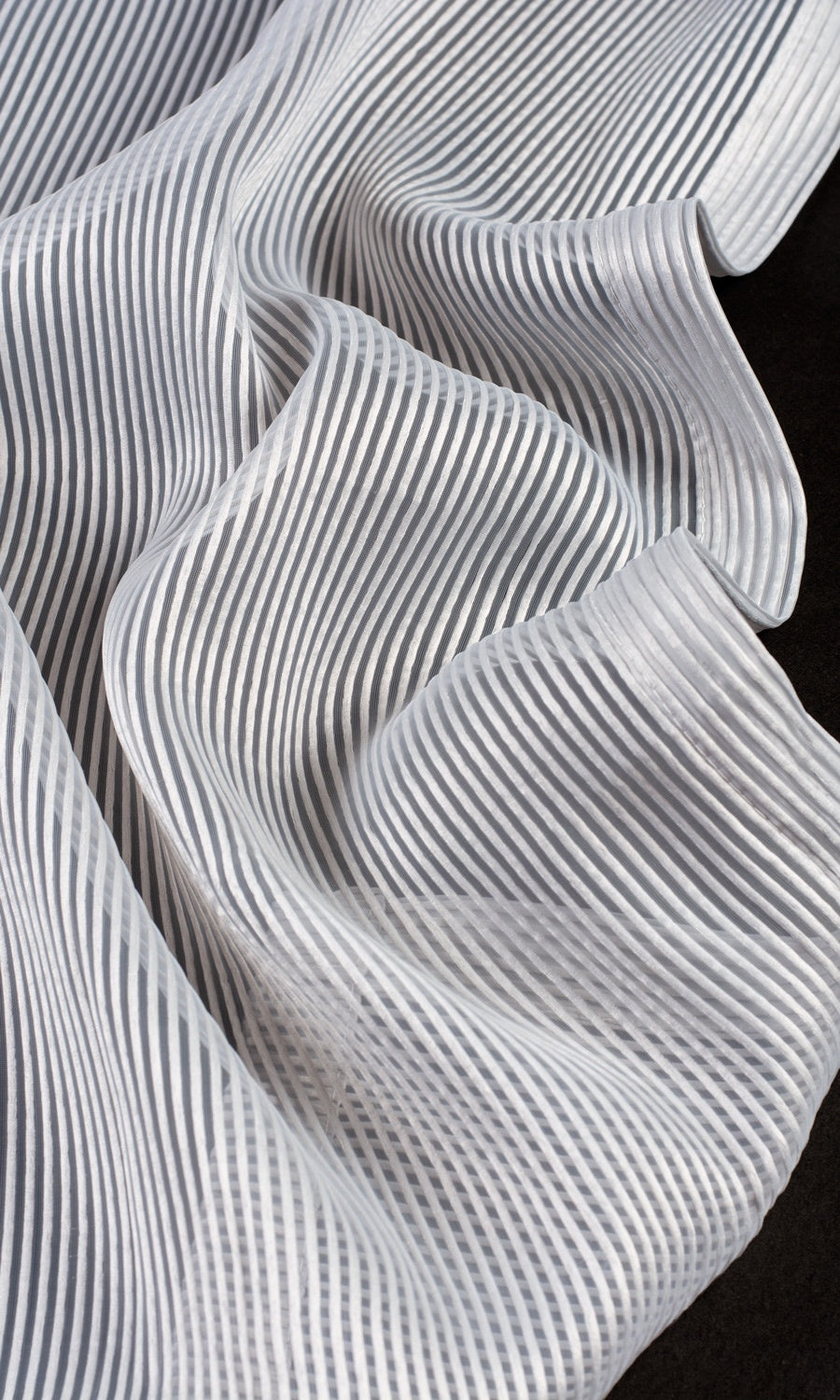 Striped Sheer Roman Blinds (Grey) Extra Long Short Wide