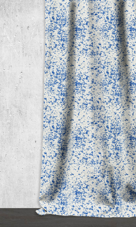 Abstract Print Home Décor Fabric Sample (Eggshell White/ Blue)