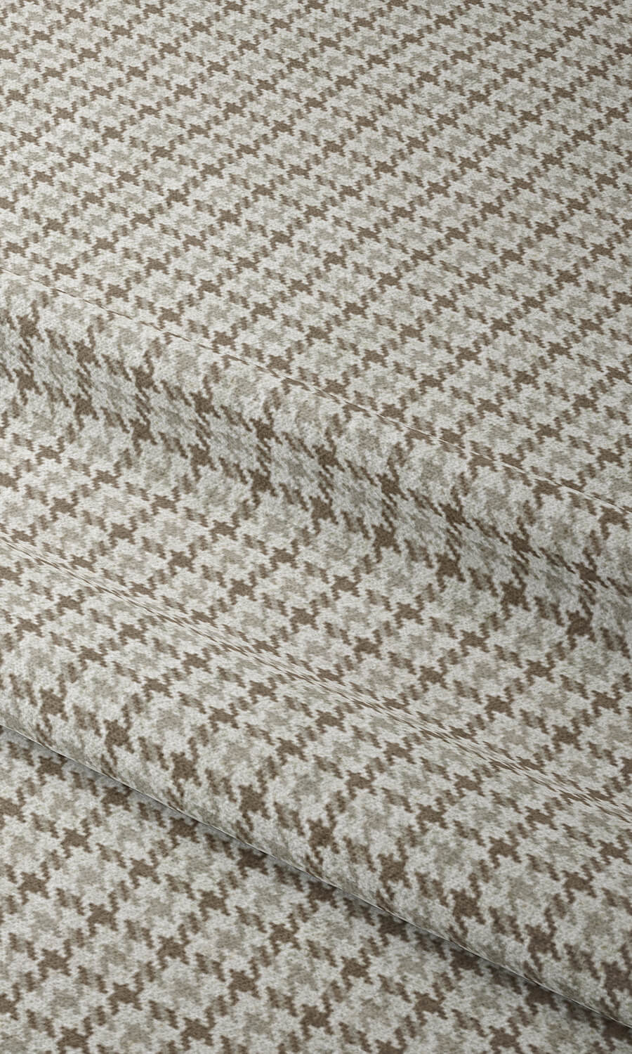 Houndstooth Print Home Textile Fabric Material By the Metre (Gray/ Brown)