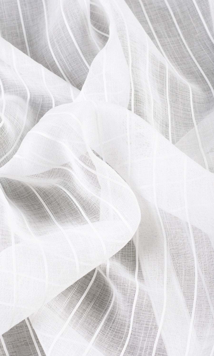 Striped Sheer Made-to-Measure Roman Blinds (White)