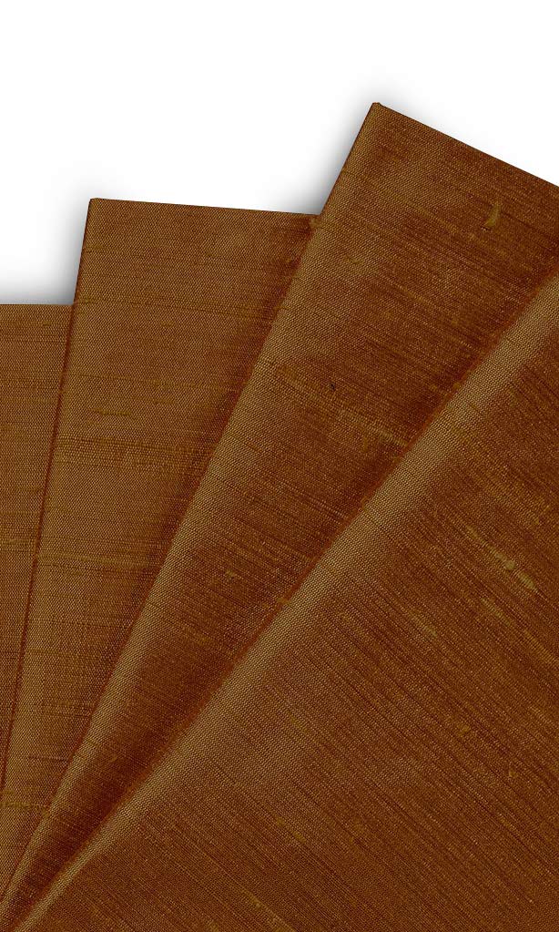 Pure Silk Window Treatments Fabric Sample (Copper Orange)