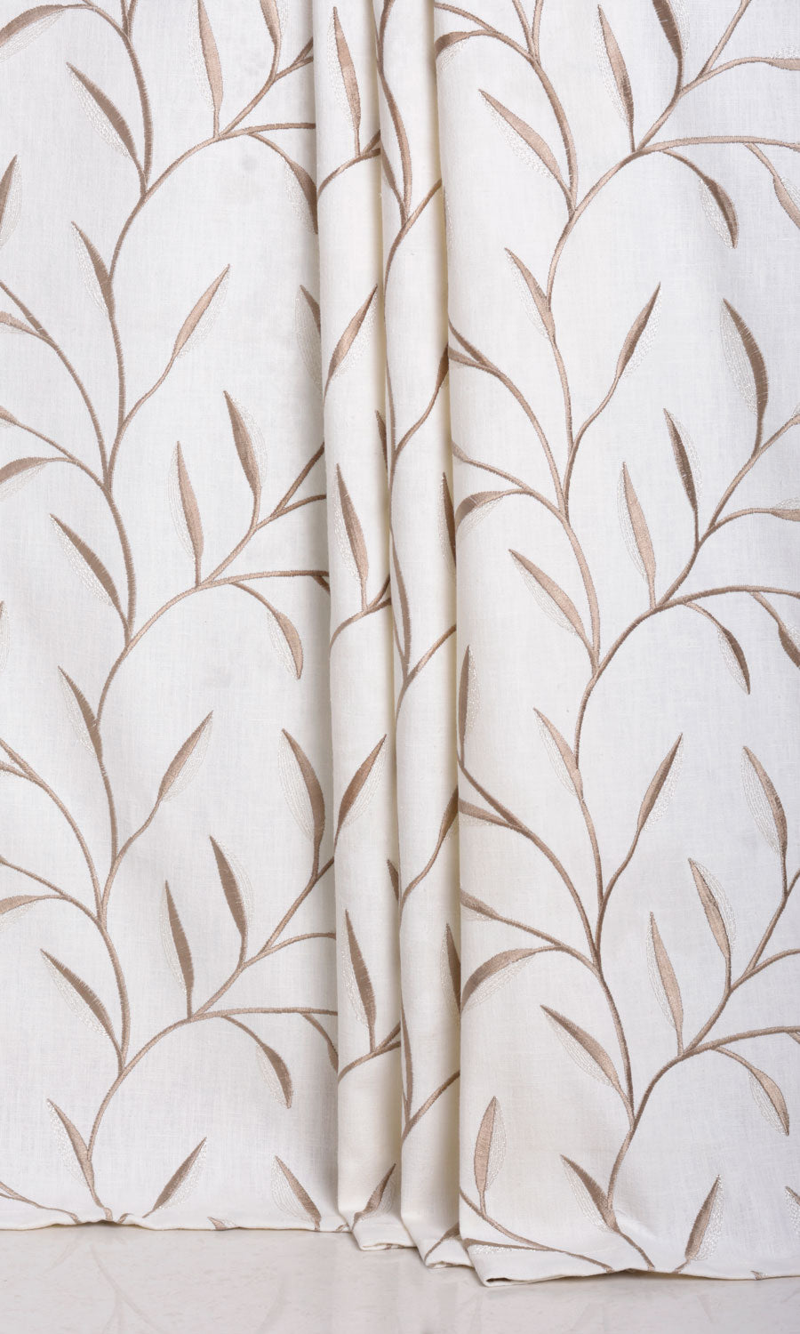 Floral Embroidery Home Décor Fabric By the Metre (Cream)