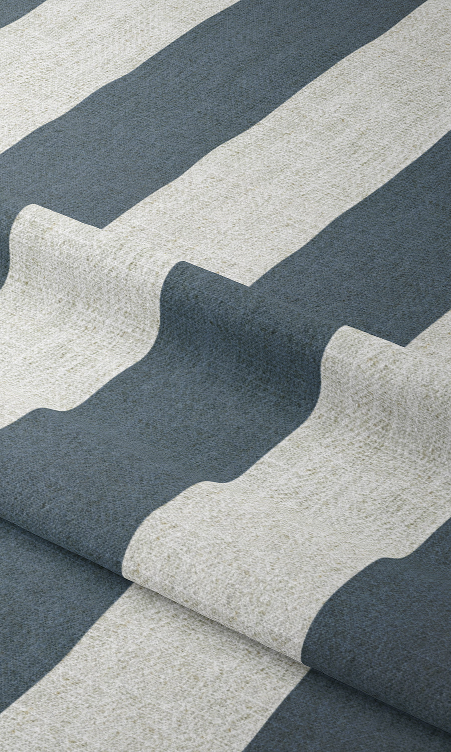 Modern Striped Window Treatments Fabric Sample (Petrol Blue/ White)