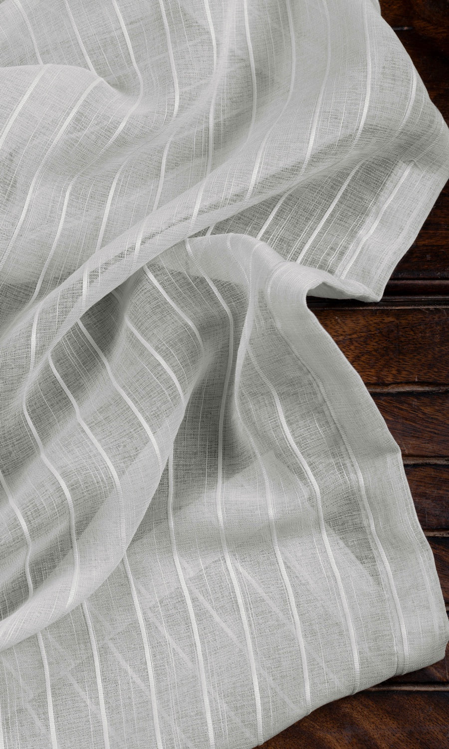Striped Sheer Home Textile Fabric Material By the Metre (Grey)