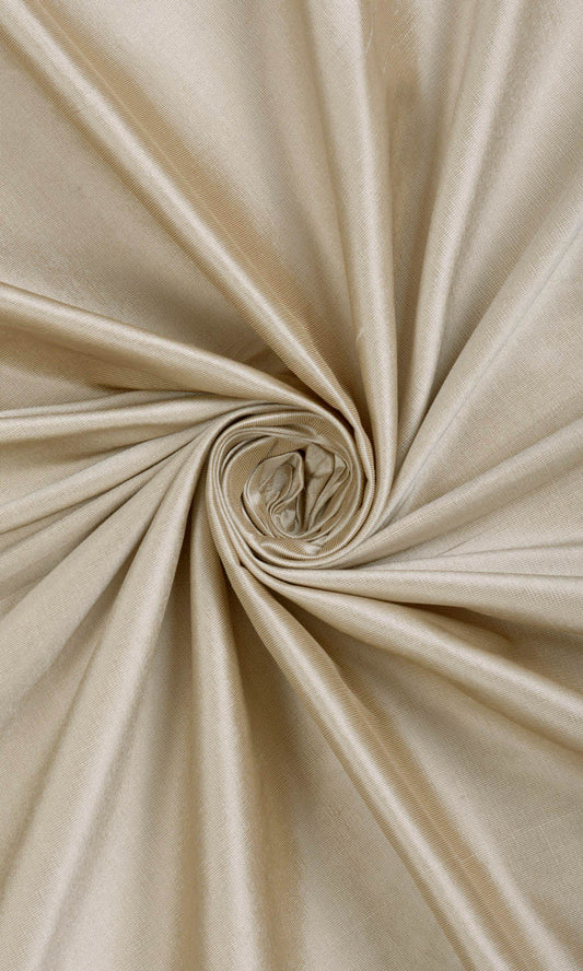 Shantung Silk Home Décor Fabric By the Metre (Ecru/ Tan Brown)