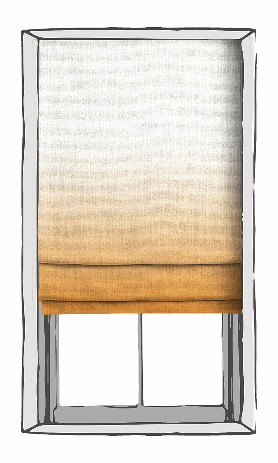 2-Tone Ombre Roman Shades (Orange) for Living, Bedroom, Kitchen, Bathroom