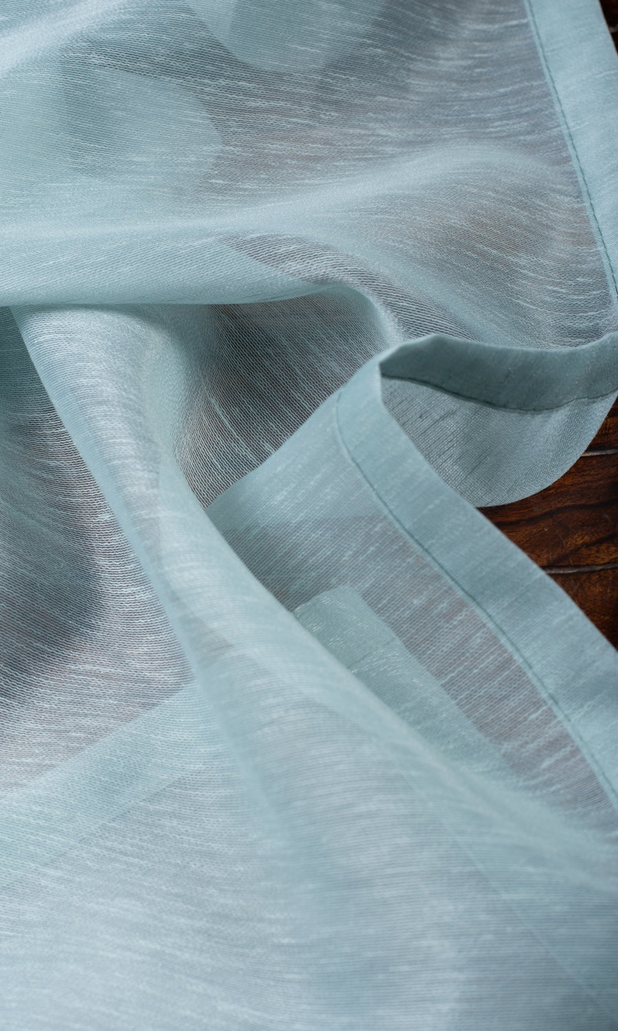 Textured Sheer/ Voile Made-to-Measure Roman Blinds (Light Blue)